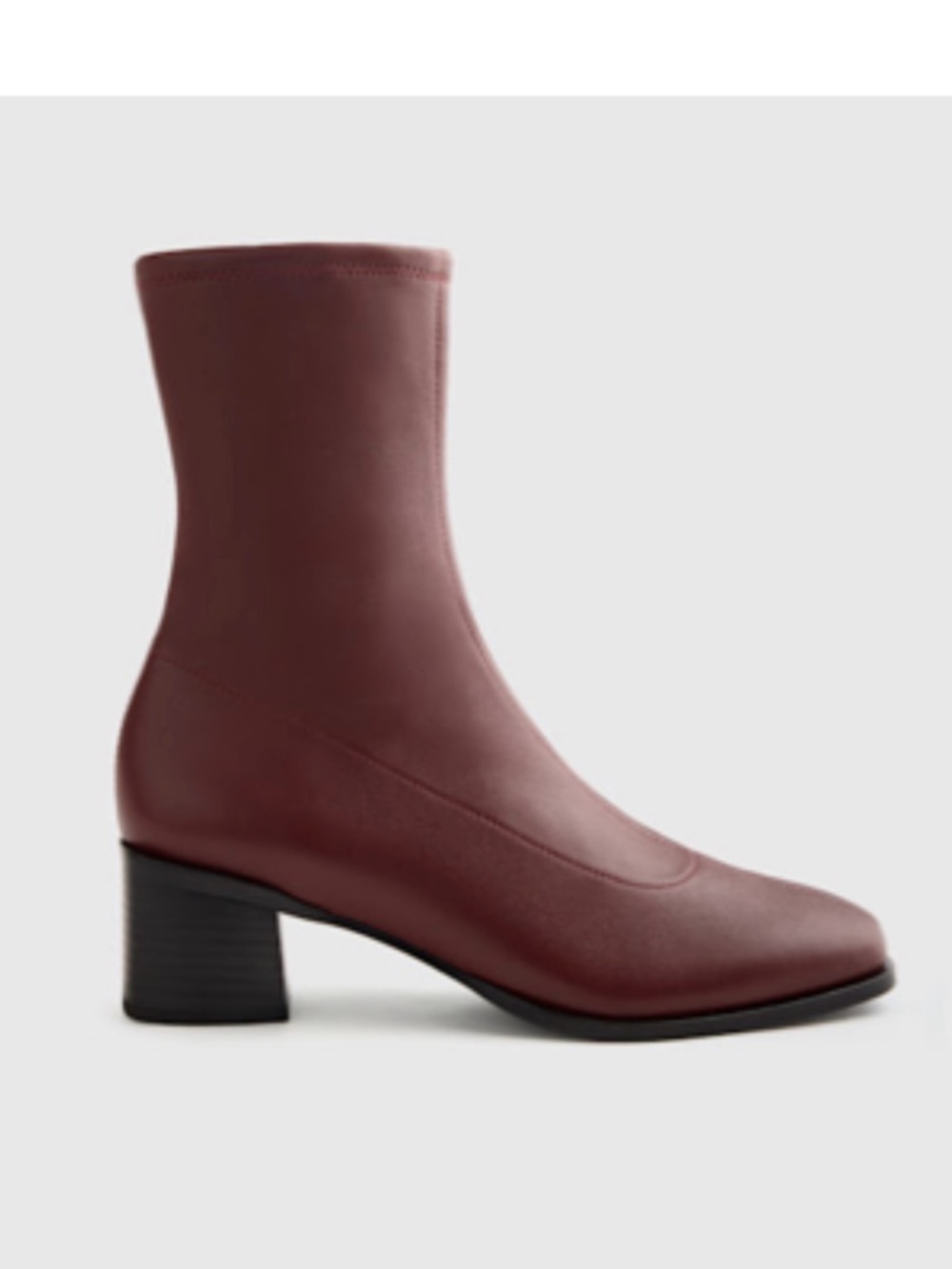 Quince Women's Stretch Leather Ankle Boots - Burgundy size 8
